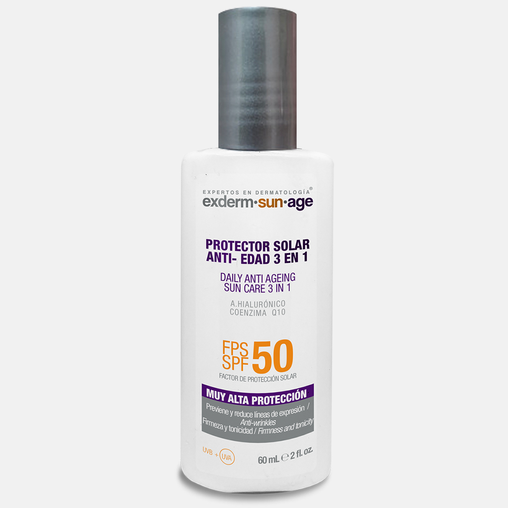 EXDERM SUN AGE, PROTECTOR SOLAR FPS 50 ANTI EDAD 3 EN 1